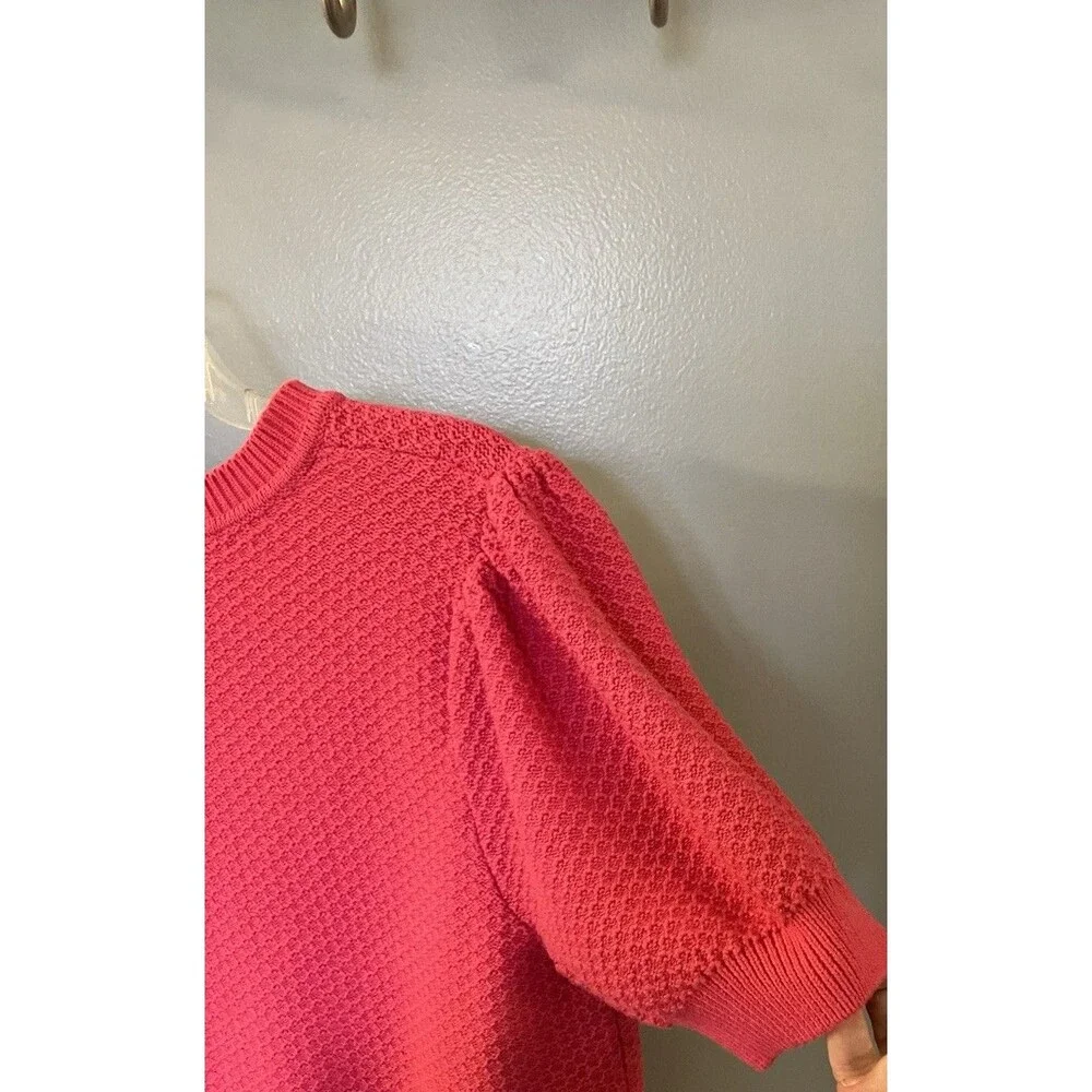 Liz Claiborne Womens Pink Short Sleeve Crew Neck Sweater Size L - Picture 3 of 6